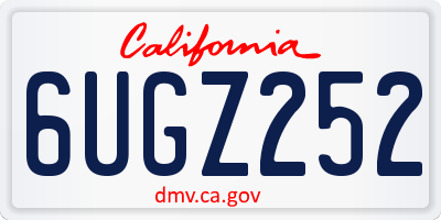CA license plate 6UGZ252