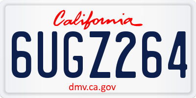 CA license plate 6UGZ264