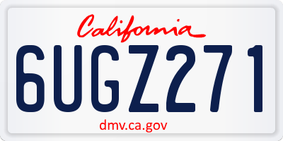 CA license plate 6UGZ271