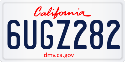 CA license plate 6UGZ282