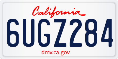 CA license plate 6UGZ284