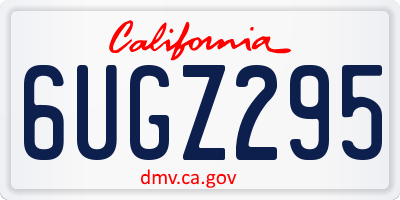 CA license plate 6UGZ295
