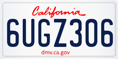 CA license plate 6UGZ306