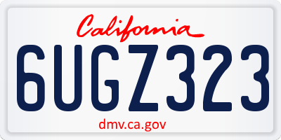 CA license plate 6UGZ323