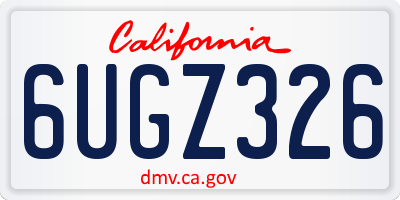 CA license plate 6UGZ326