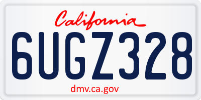 CA license plate 6UGZ328