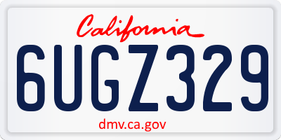 CA license plate 6UGZ329