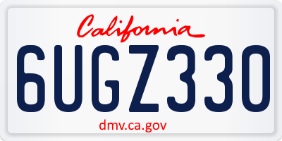 CA license plate 6UGZ330