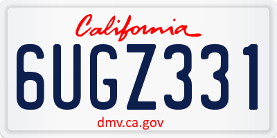 CA license plate 6UGZ331