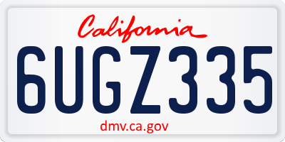 CA license plate 6UGZ335