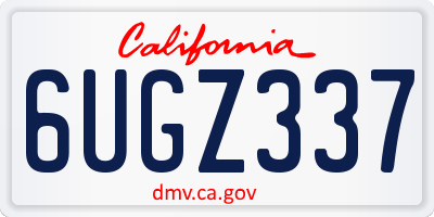 CA license plate 6UGZ337