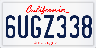 CA license plate 6UGZ338
