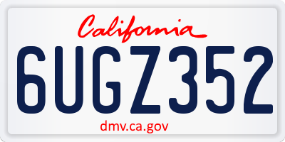 CA license plate 6UGZ352