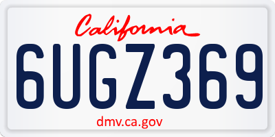 CA license plate 6UGZ369