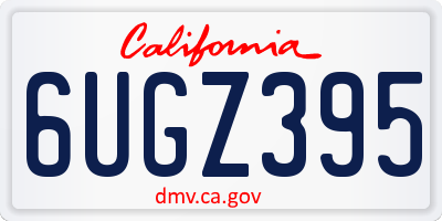 CA license plate 6UGZ395