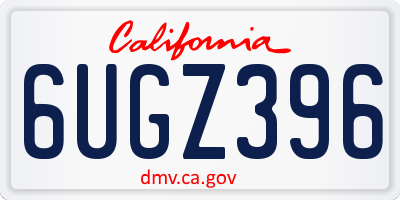 CA license plate 6UGZ396