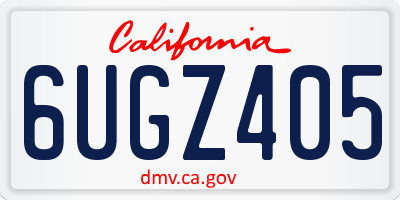 CA license plate 6UGZ405