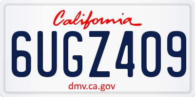 CA license plate 6UGZ409