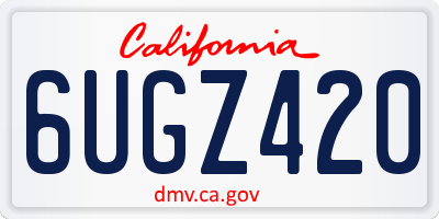 CA license plate 6UGZ420
