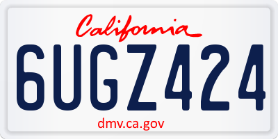 CA license plate 6UGZ424