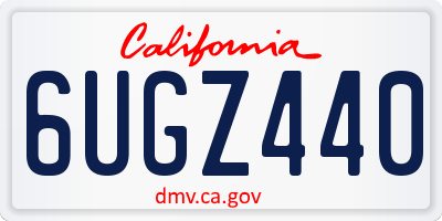 CA license plate 6UGZ440