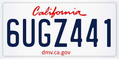 CA license plate 6UGZ441