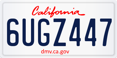 CA license plate 6UGZ447
