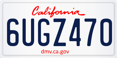 CA license plate 6UGZ470