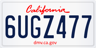 CA license plate 6UGZ477