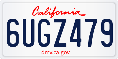 CA license plate 6UGZ479
