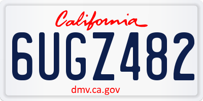 CA license plate 6UGZ482
