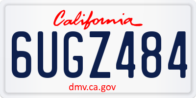 CA license plate 6UGZ484
