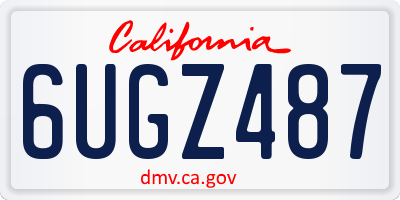 CA license plate 6UGZ487