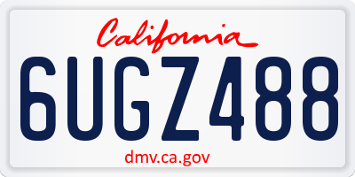CA license plate 6UGZ488