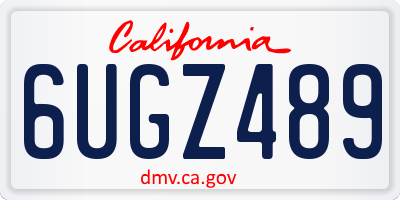 CA license plate 6UGZ489