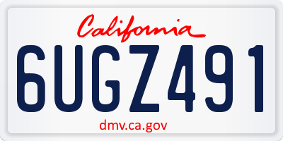 CA license plate 6UGZ491