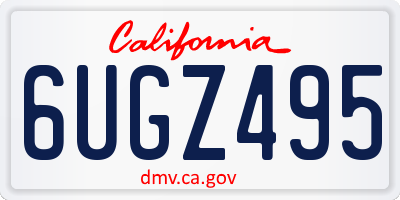 CA license plate 6UGZ495