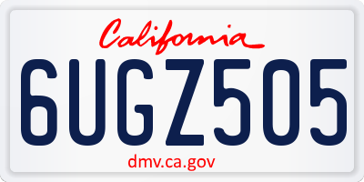 CA license plate 6UGZ505
