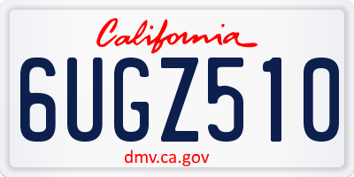 CA license plate 6UGZ510