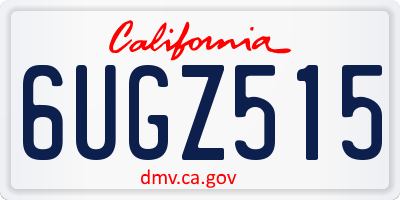 CA license plate 6UGZ515