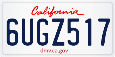 CA license plate 6UGZ517
