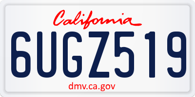 CA license plate 6UGZ519