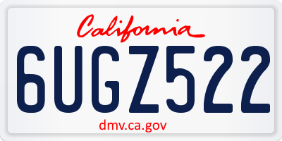 CA license plate 6UGZ522
