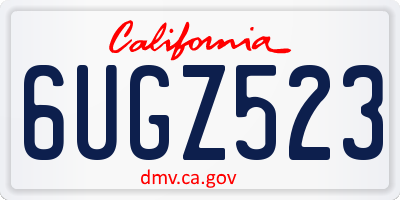 CA license plate 6UGZ523