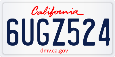 CA license plate 6UGZ524