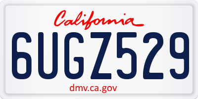 CA license plate 6UGZ529