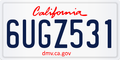 CA license plate 6UGZ531
