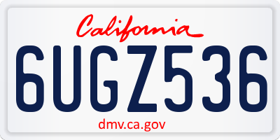 CA license plate 6UGZ536