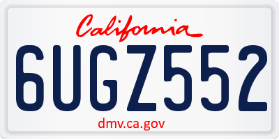 CA license plate 6UGZ552