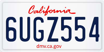 CA license plate 6UGZ554